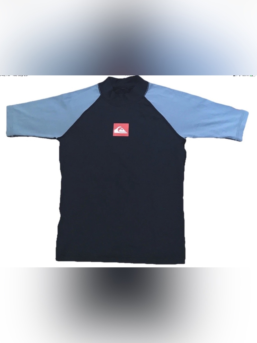 Quiksilver Black Gray Short Sleeve Rash Guard Kids